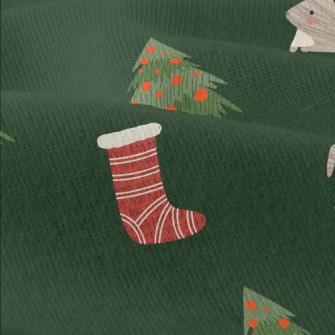 Hand Drawn Christmas Bunny Ill Modern Jersey