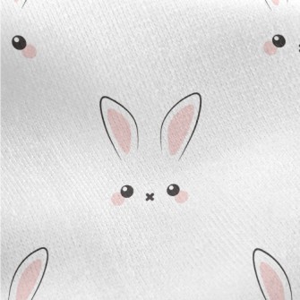 Cute Rabbit Expression Jersey Backed Fleece