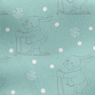 Winter Ski Bunny Jersey Backed Fleece