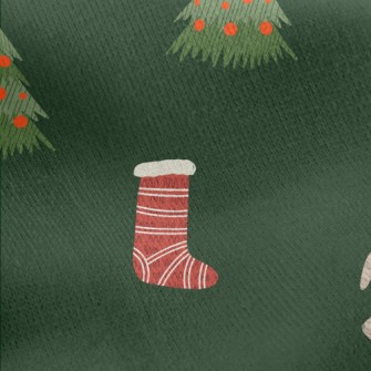 Hand Drawn Christmas Bunny Ill Jersey Backed Fleece