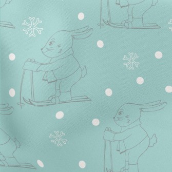 Winter Ski Bunny Lightweight Cotton Poplin