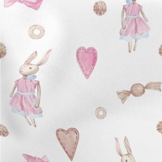 Hand-painted Elegant Rabbit Do Lightweight Cotton Poplin