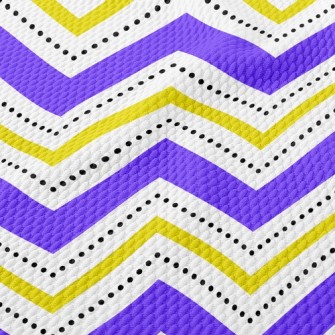 Black Dot Wavy Pattern Birdseye Piqué