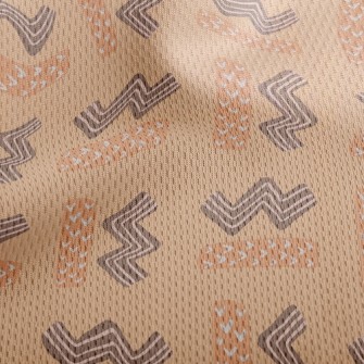 Zigzag And Rectangle Athletic Mesh Flat Back