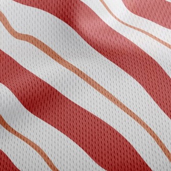 Traditional Red Stripes Athletic Mesh Flat Back