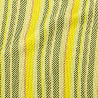 Yellow Striped Fabric Birdseye Piqué