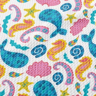 Sequined Sea Fish Birdseye Piqué