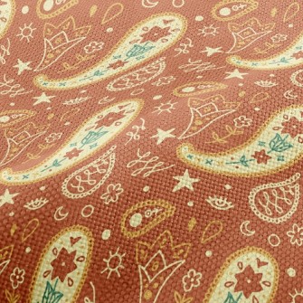Cute Orange Flowers Performance Linen