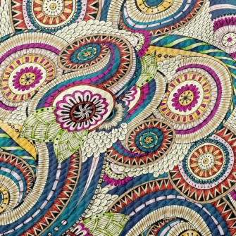 Three-dimensional Colorful Flo Birdseye Piqué