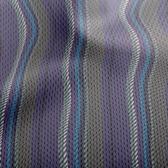 Elegant Striped Fabric Athletic Mesh Flat Back