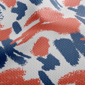 Orange Blue Crayon Drawing Athletic Mesh Flat Back