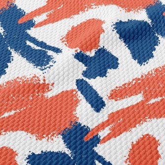 Orange Blue Crayon Drawing Birdseye Piqué