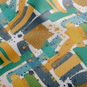 Abstract Lines And Inkjet Athletic Mesh Flat Back