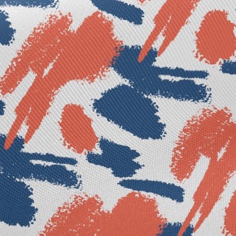 Orange Blue Crayon Drawing Twill