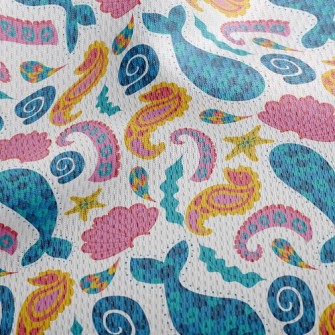 Sequined Sea Fish Athletic Mesh Flat Back