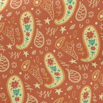 Cute Orange Flowers Twill