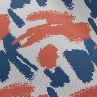 Orange Blue Crayon Drawing Chiffon