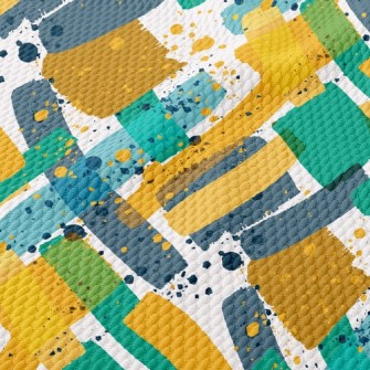 Abstract Lines And Inkjet Birdseye Piqué