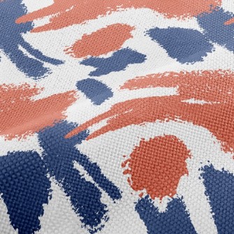 Orange Blue Crayon Drawing Performance Linen