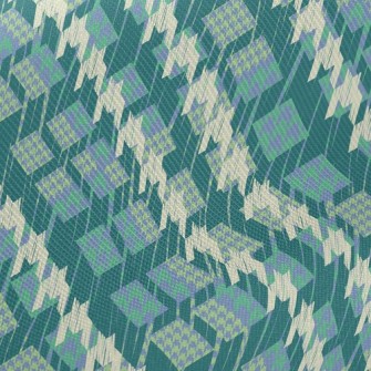 Green Patchwork Houndstooth Twill