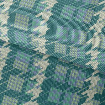 Green Patchwork Houndstooth Waterproof Oxford
