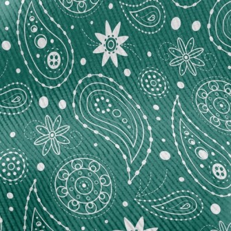 White Flowers With Green Backg Standard Corduroy