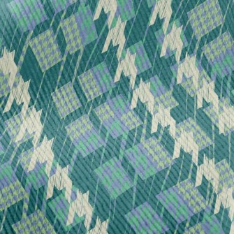 Green Patchwork Houndstooth Standard Corduroy