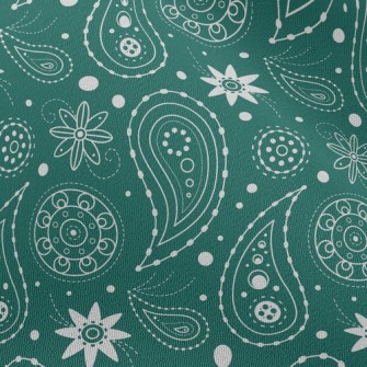 White Flowers With Green Backg Chiffon