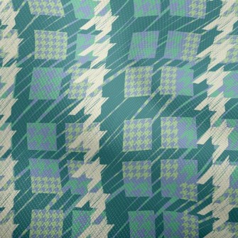 Green Patchwork Houndstooth Dobby