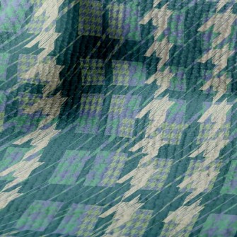 Green Patchwork Houndstooth Terry