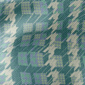 Green Patchwork Houndstooth Waterproof Canvas