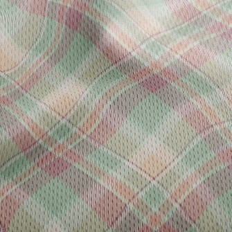 Soft Plaid Athletic Mesh Flat Back