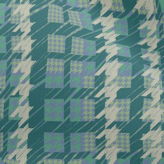 Green Patchwork Houndstooth Chiffon