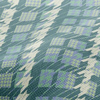 Green Patchwork Houndstooth Performance Linen