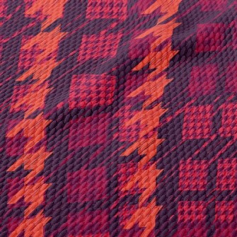 Red Date Houndstooth Birdseye Piqué