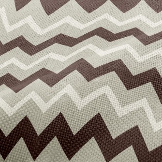 Coffee Zigzag Pattern Performance Linen
