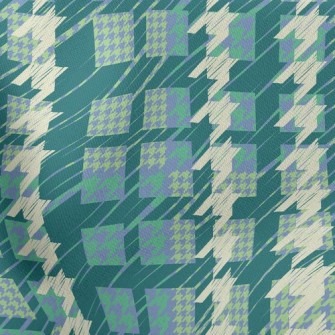 Green Patchwork Houndstooth Stretch Ponte