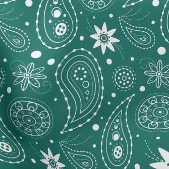 White Flowers With Green Backg Stretch Ponte