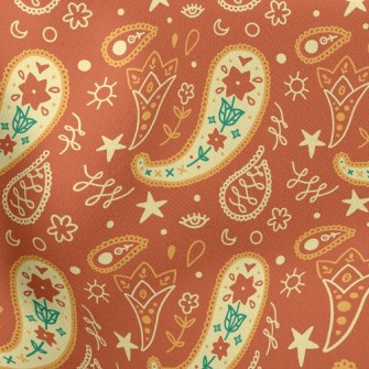 Cute Orange Flowers Stretch Ponte