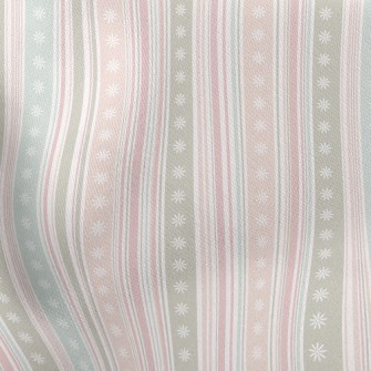Soft Stripes And Flowers Stretch Ponte