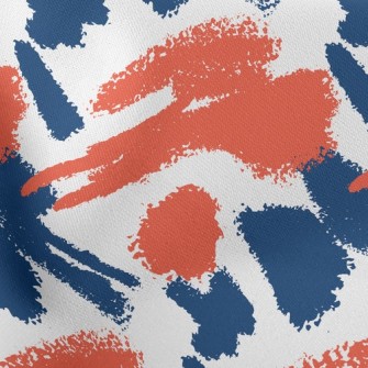 Orange Blue Crayon Drawing Stretch Ponte