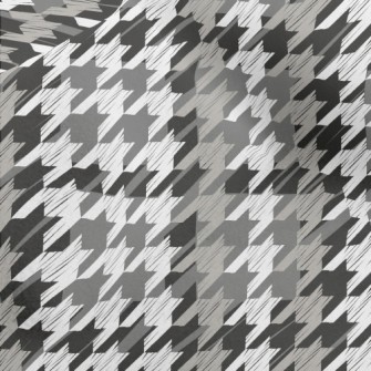 Black And Gray Houndstooth Micro Fleece