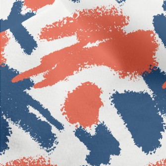 Orange Blue Crayon Drawing Micro Fleece