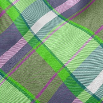 Green Apple Grid Minky