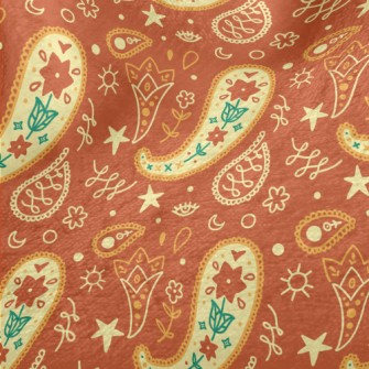 Cute Orange Flowers Minky