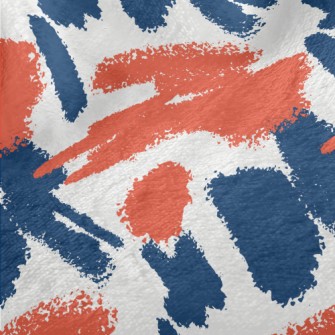 Orange Blue Crayon Drawing Minky