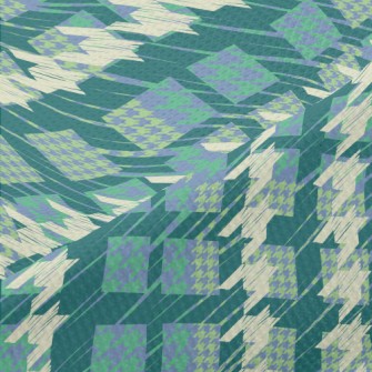 Green Patchwork Houndstooth Piqué