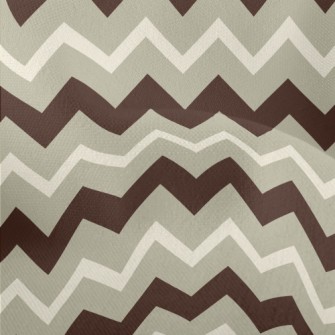 Coffee Zigzag Pattern Lightweight Performance Linen