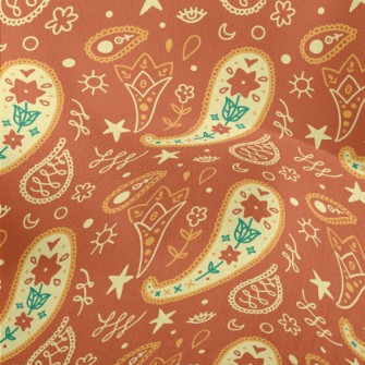 Cute Orange Flowers Lightweight Performance Linen
