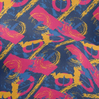 Abstract Circles And Lines Lightweight Performance Linen